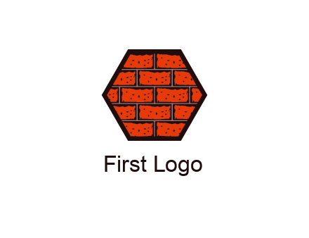 hexagon brick wall logo