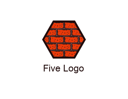 hexagon brick wall logo