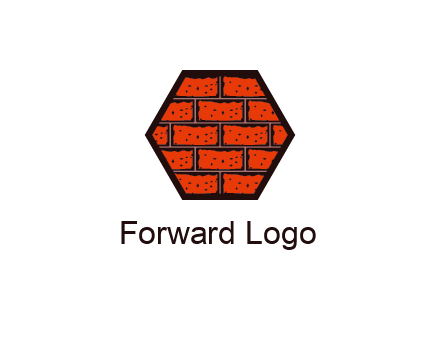 hexagon brick wall logo