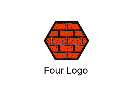 hexagon brick wall logo