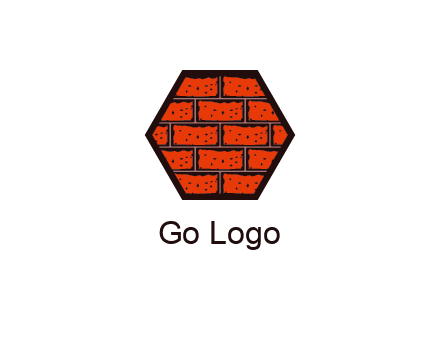 hexagon brick wall logo
