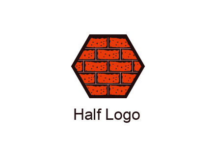 hexagon brick wall logo