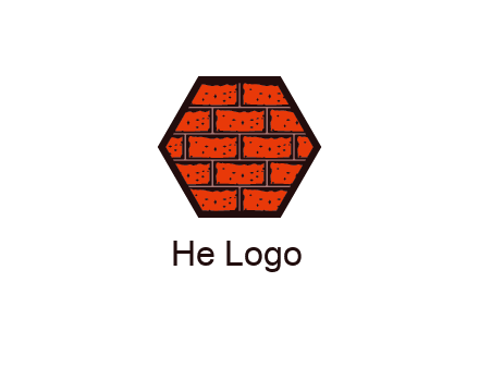 hexagon brick wall logo