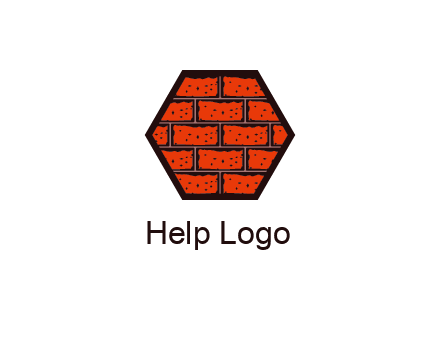 hexagon brick wall logo