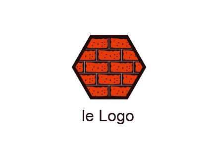 hexagon brick wall logo