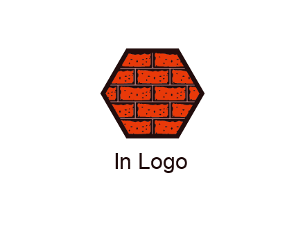 hexagon brick wall logo