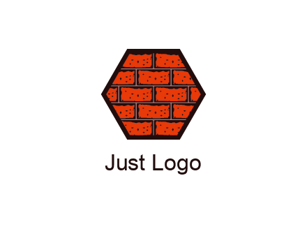 hexagon brick wall logo