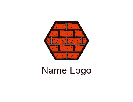 hexagon brick wall logo