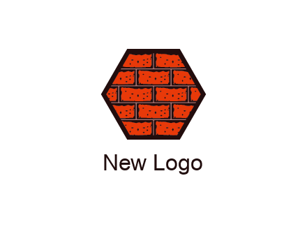 hexagon brick wall logo