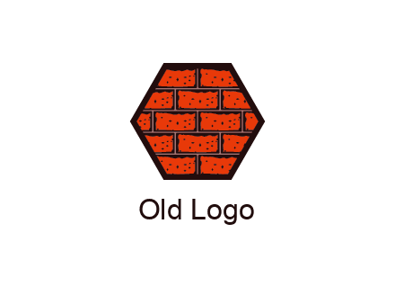 hexagon brick wall logo