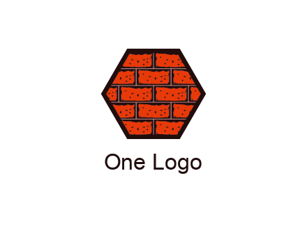 hexagon brick wall logo