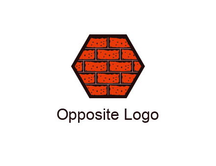 hexagon brick wall logo
