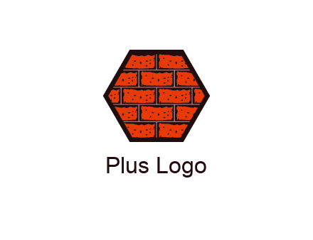 hexagon brick wall logo