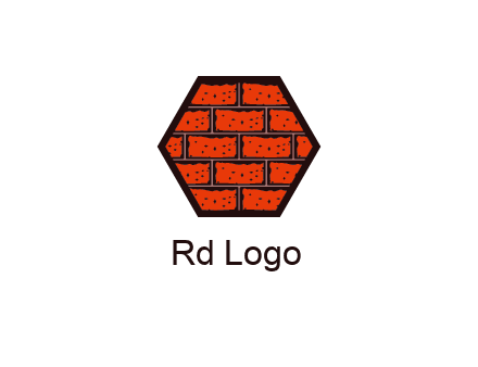 hexagon brick wall logo