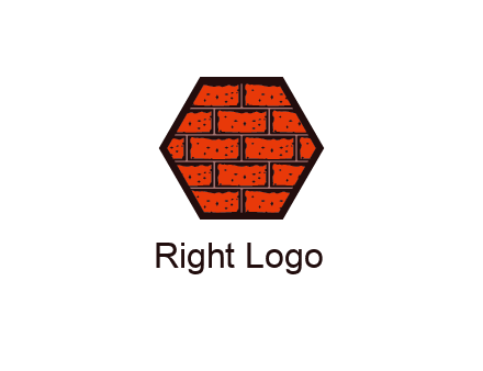 hexagon brick wall logo