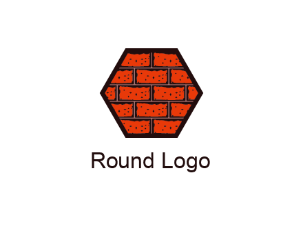 hexagon brick wall logo