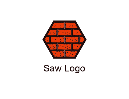 hexagon brick wall logo