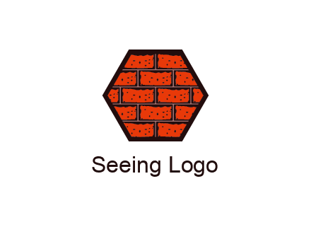 hexagon brick wall logo