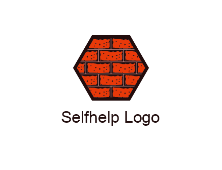 hexagon brick wall logo