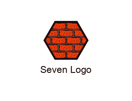 hexagon brick wall logo