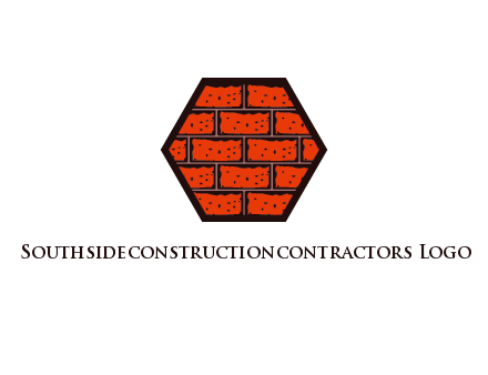 hexagon brick wall logo
