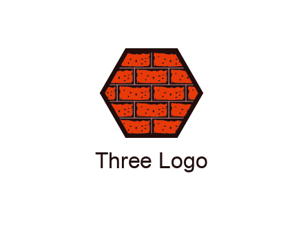 hexagon brick wall logo