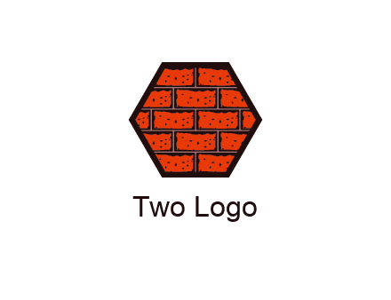 hexagon brick wall logo