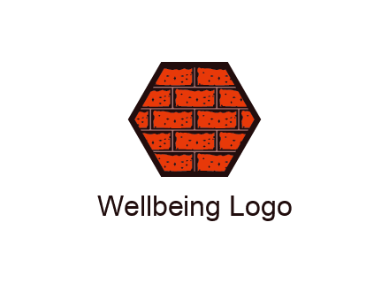 hexagon brick wall logo