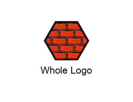 hexagon brick wall logo