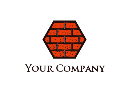 hexagon brick wall logo