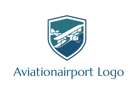 Vintage airplane logo showing the Dayton-Wright OW.1 Aerial Coupe flying at night