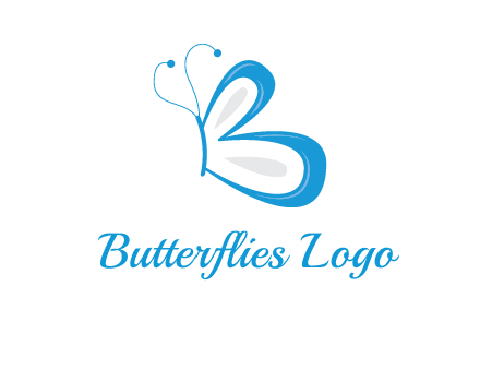 butterfly made of letter B logo
