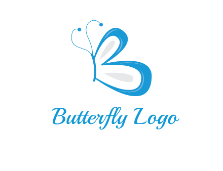 butterfly made of letter B logo
