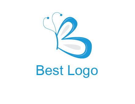butterfly made of letter B logo