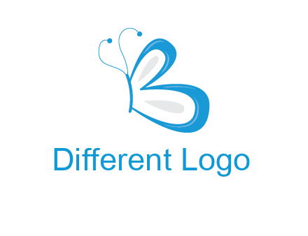 butterfly made of letter B logo