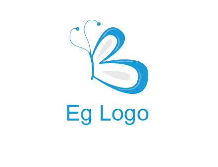 butterfly made of letter B logo