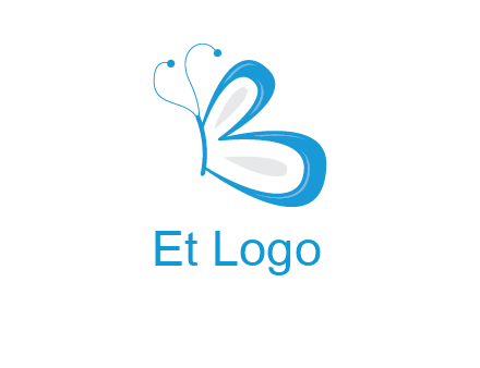 butterfly made of letter B logo