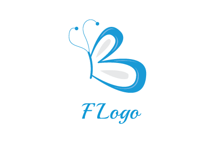 butterfly made of letter B logo
