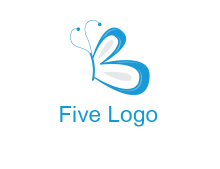 butterfly made of letter B logo