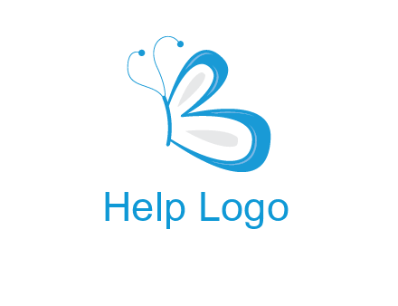 butterfly made of letter B logo