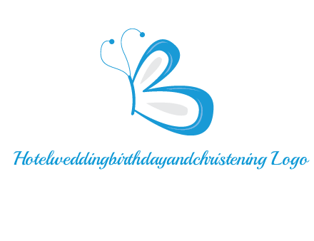 butterfly made of letter B logo