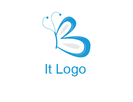 butterfly made of letter B logo