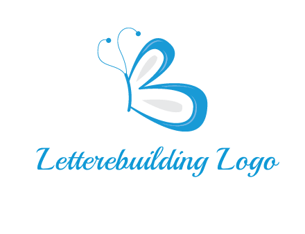 butterfly made of letter B logo