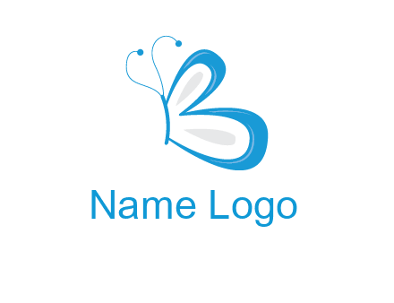 butterfly made of letter B logo