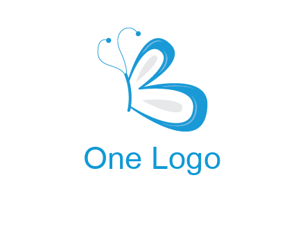 butterfly made of letter B logo