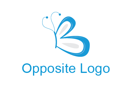 butterfly made of letter B logo