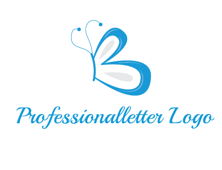 butterfly made of letter B logo