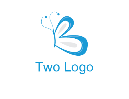 butterfly made of letter B logo