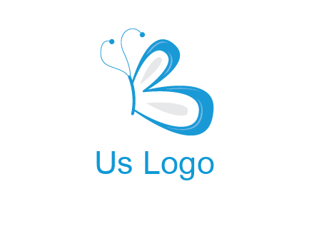 butterfly made of letter B logo