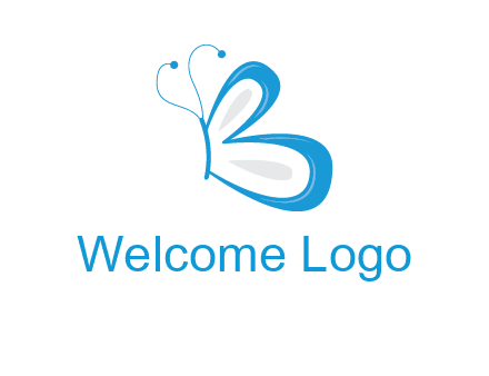 butterfly made of letter B logo